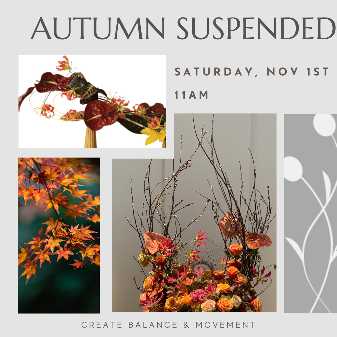 A challenging floral design workshop that focuses on balance and negative space