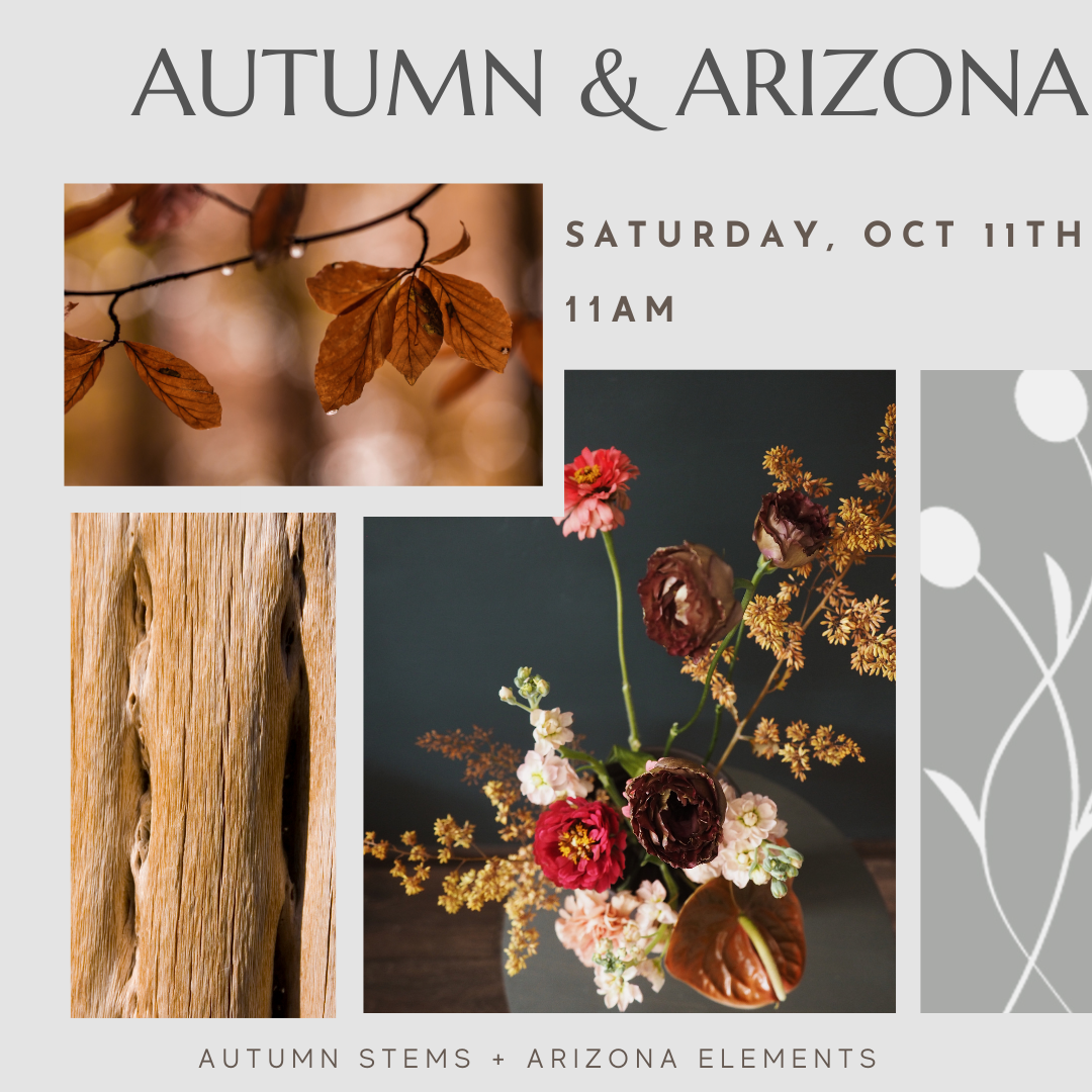 Flower workshop with autumn flowers and Arizona elements