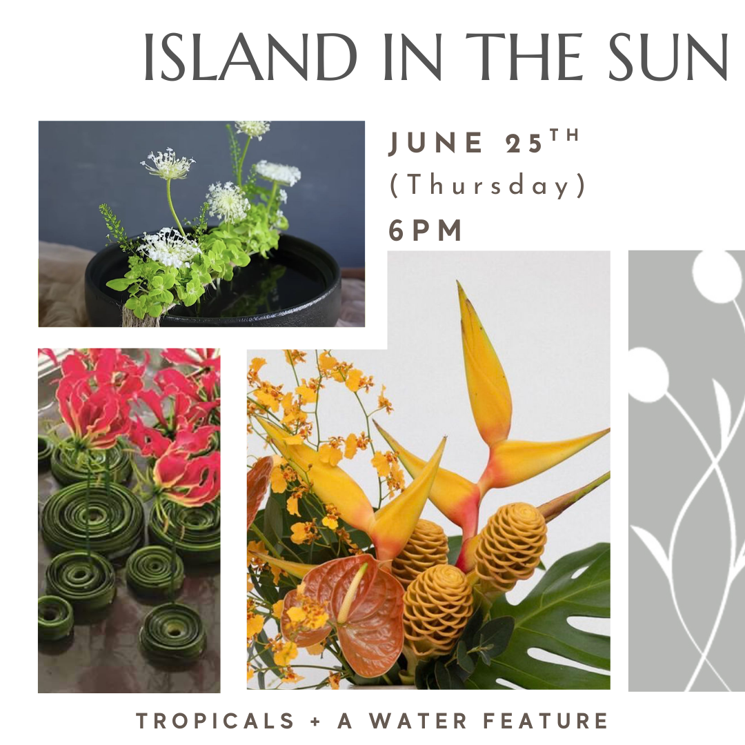 Tropical floral workshop with a water element
