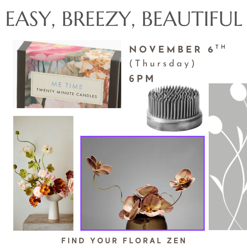 Floral design workshop that focuses on minimalism design inspired by Ikebana