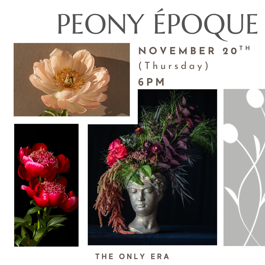 Floral design workshop that focuses on luxe peonies and lush florals