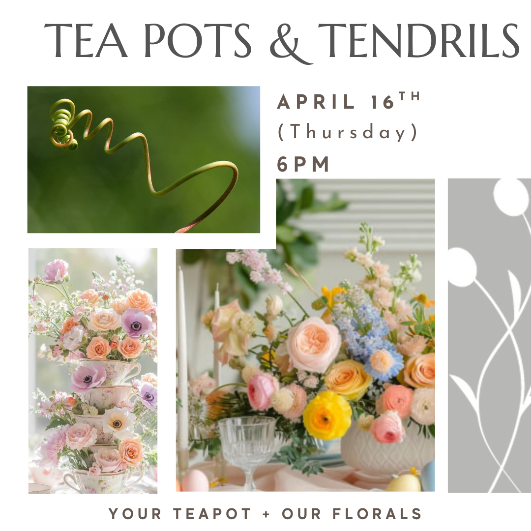 Floral workshop to create a perfectly proper floral design in a teapot