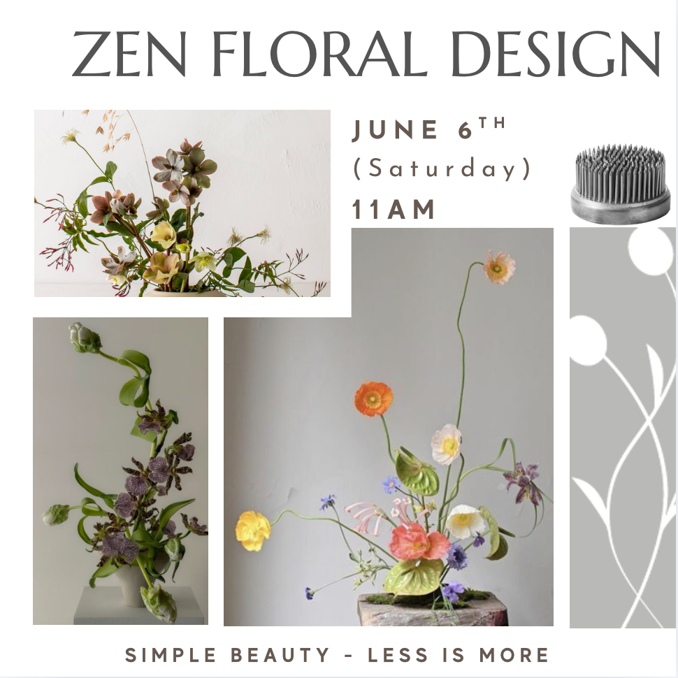 Floral arranging workshop with a flower frog