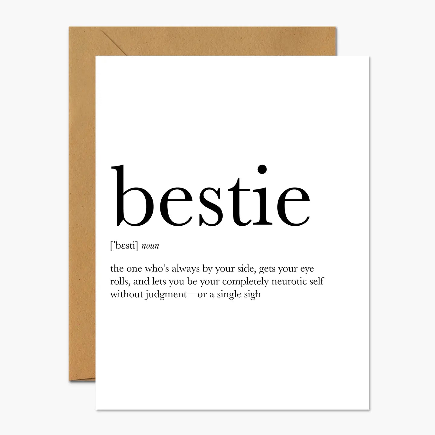 Greeting card that defines Bestie