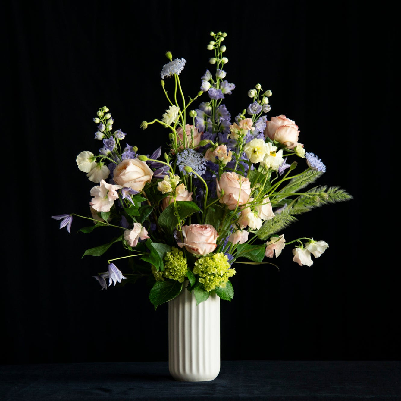 pastel vertical design of spring stems