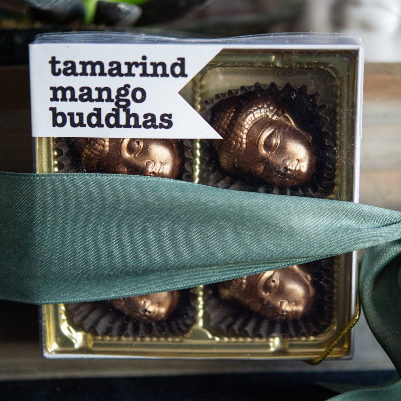 Mango Tamarind Buddha head chocolates