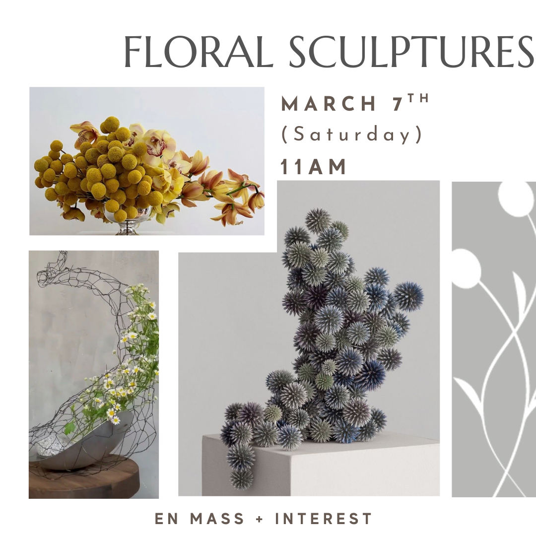 A flower arranging workshop where you create a modern floral sculpture