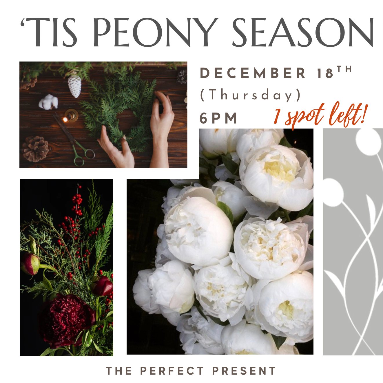 Holiday Peony workshop 
