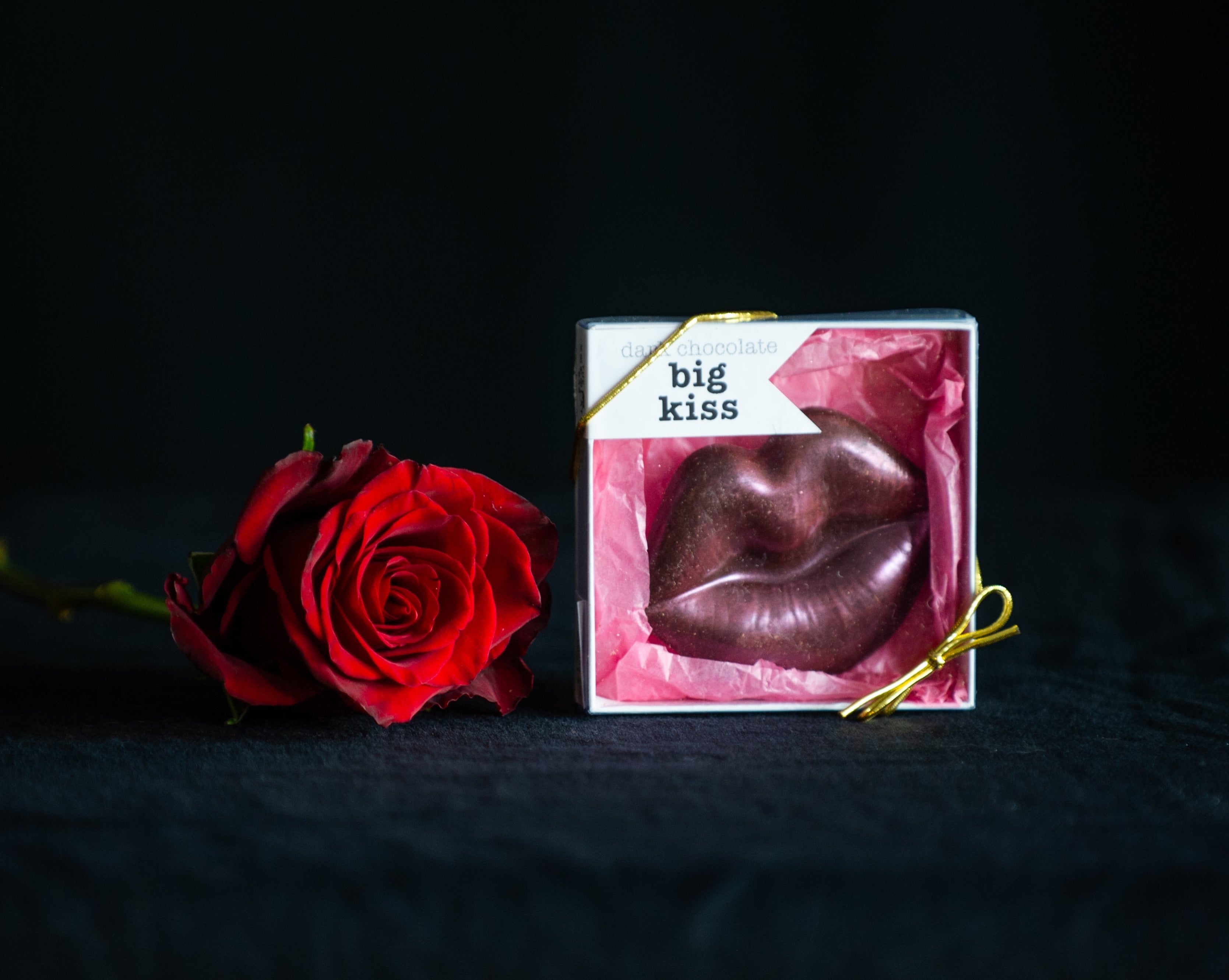 Fair trade dark chocolate lips
