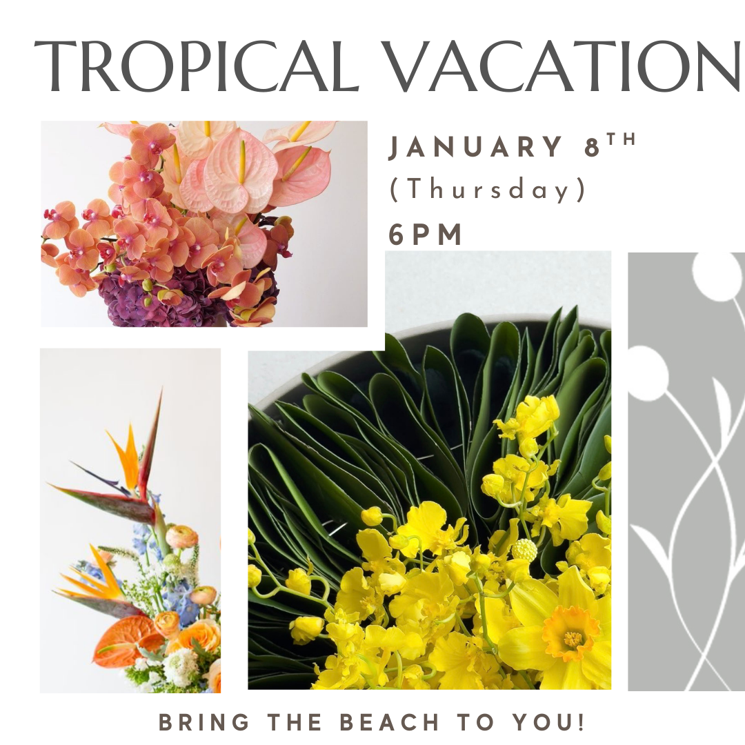 workshop to create a tropical floral design