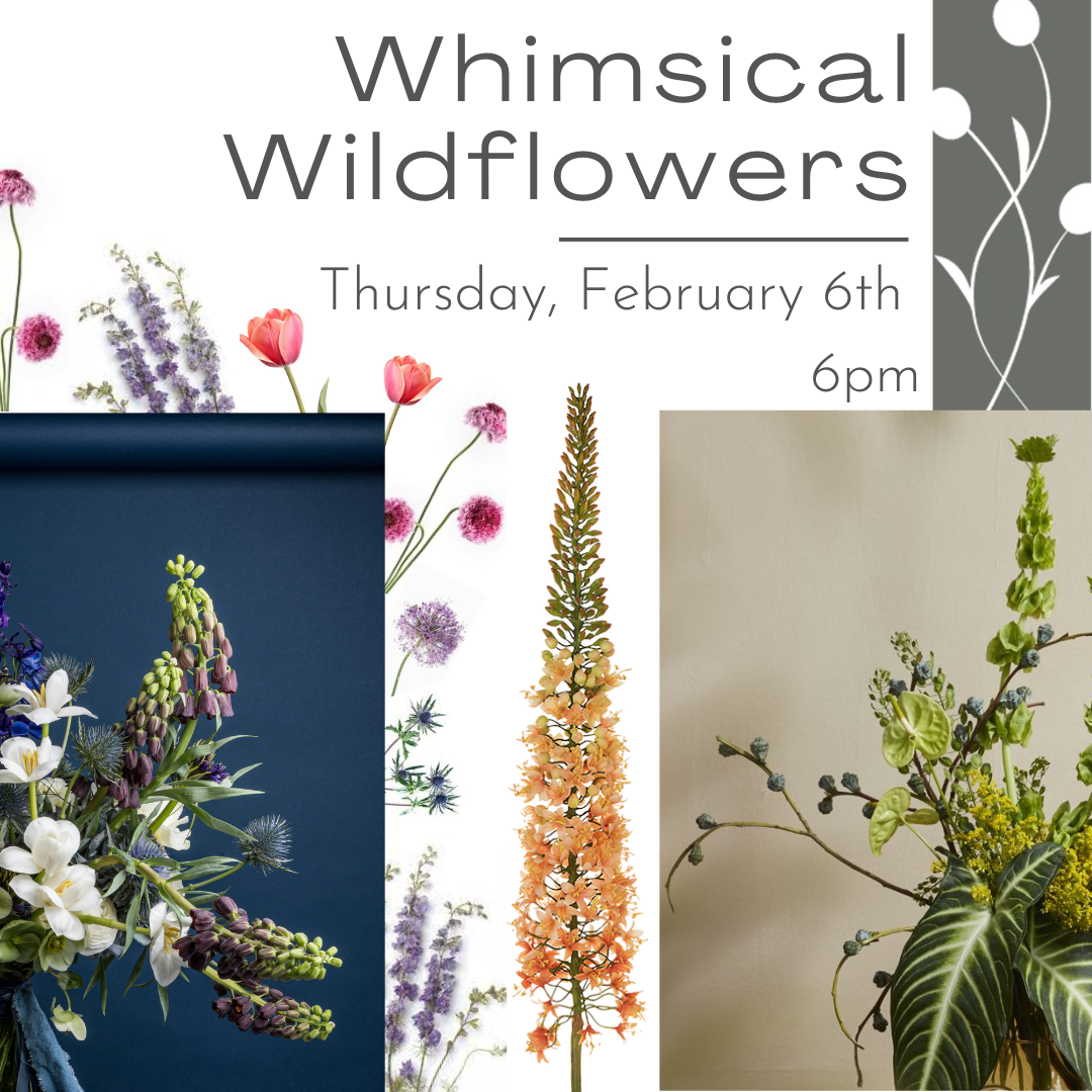 Flower workshop where you learn how to create a wildflower centerpiece. 