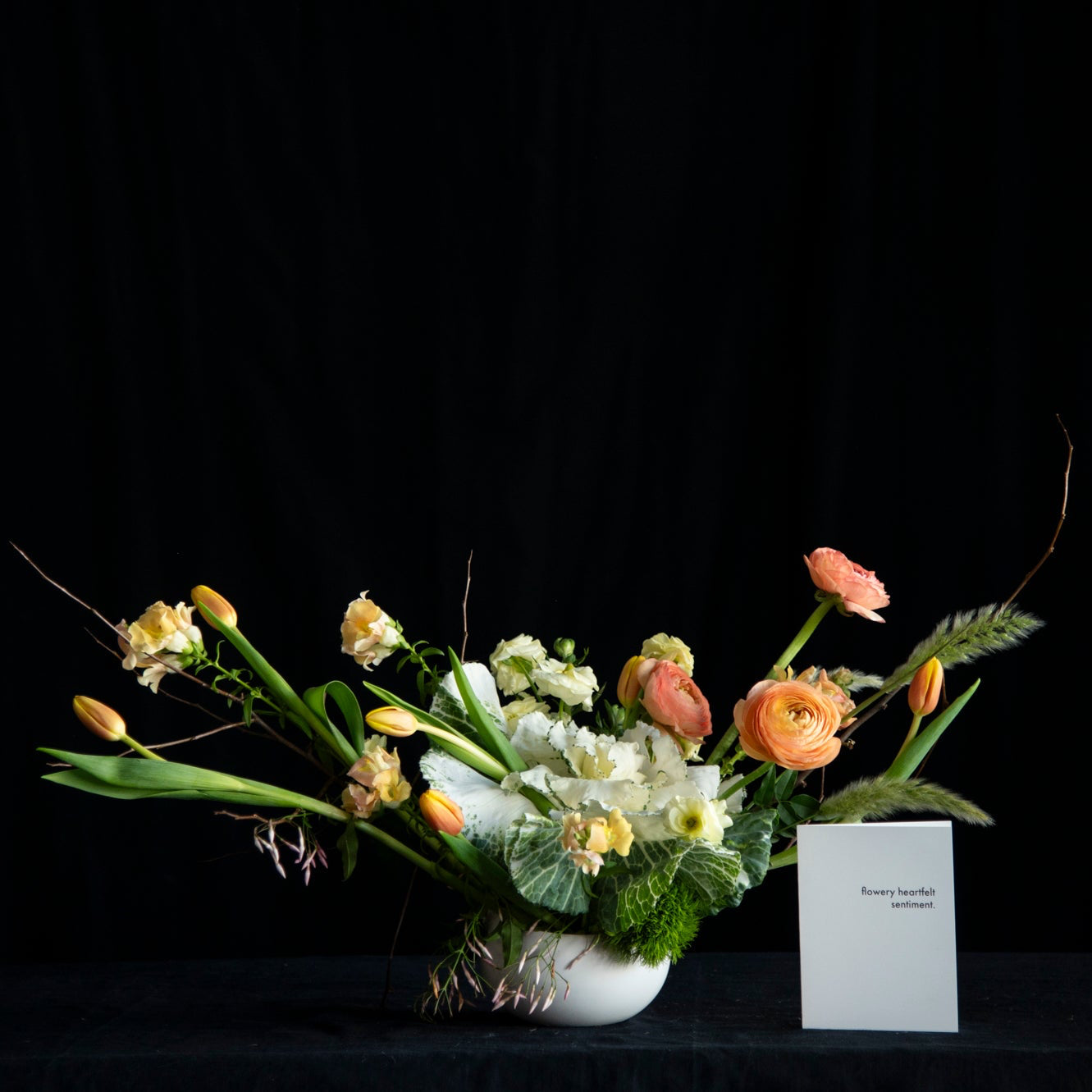 a long low ikebana inspired design