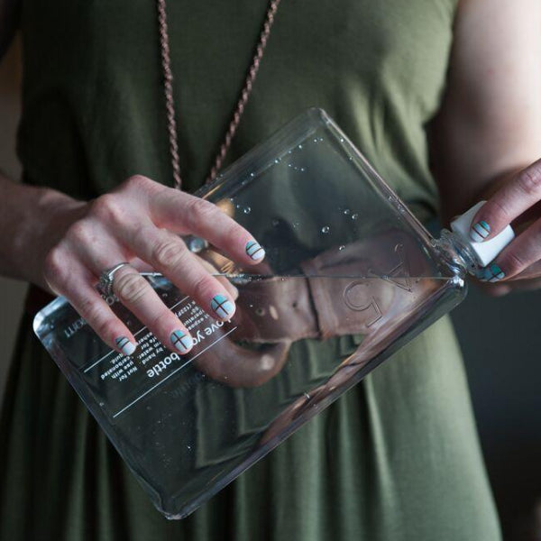 Memo Bottle is a flat reusable water bottle